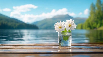 A shimmering lake that reflects a different world