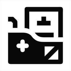 Obraz premium A 3D computer icon illustrates a video game health symbol, featuring a first aid cross on a medical emergency kit
