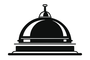 Striking Silhouette Black Dome Structure with Classic Design Elements, Bold and Minimalist