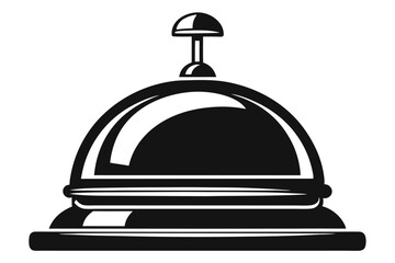 Black and White Silhouette of a Hotel Bell for Services and Assistance