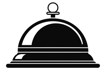 Black Silhouette Illustration of a Bell for Service and Assistance Symbol, Graphics