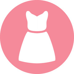 Feminine Dress Illustration on Pink Background