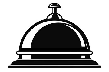 Black and White Illustration of a Reception Bell for Hotel Service Needs