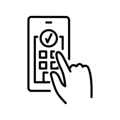 reservation black line icon.