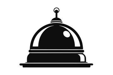 Black and White Graphic Featuring a Simple Illustration of a Service Bell Icon