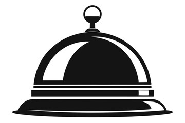Black Hotel Service Bell Illustration Front Desk Assistance and Hospitality Services Design
