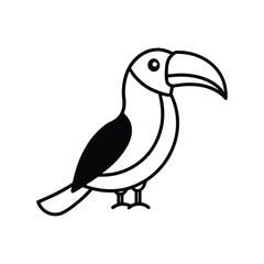 toucan on a vector illustration art icon white background