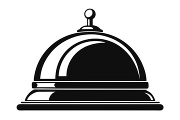 Black and White Illustration of a Service Bell for Concierge Hotel or Restaurant