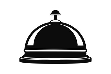 Silhouette Style Icon of a Sleek Bell Featuring a Distinctive Handle Design, Isolated