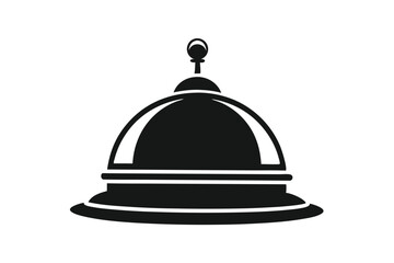 Black and White Illustration of a Desk Bell for Assistance or Service