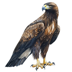 watercolor of Haasts Eagle, vector, isolated on a white background.