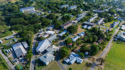 View of part of the national university campus buildings in Honiara.