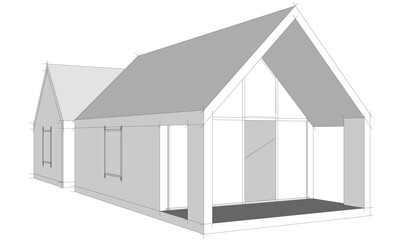 3d render of a house