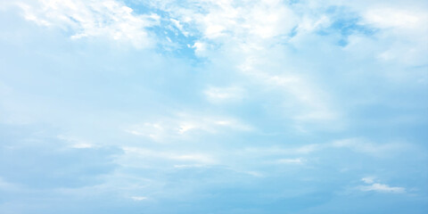 Fototapeta premium White cloud blue, beautiful nature, bright light, sunny, fresh weather, soft clouds effect on the background, Southern California air panorama 