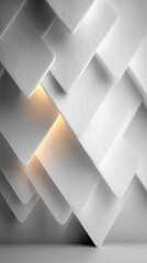 Abstract White Geometric Background with Layered Soft Edges and Bright Light