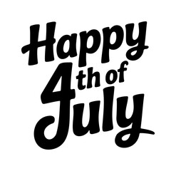 Happy 4th of July Bold Lettering Silhouette
