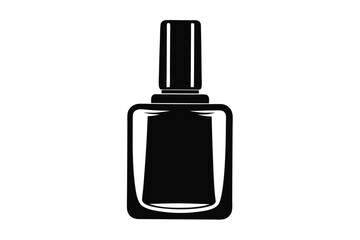 Isolated Black Nail Polish Bottle Illustration, Beauty and Manicure Icon, Cosmetics Design