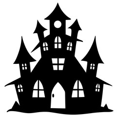 halloween castle with moon