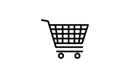 Shopping Cart Icon: Minimalist Line Art Design
