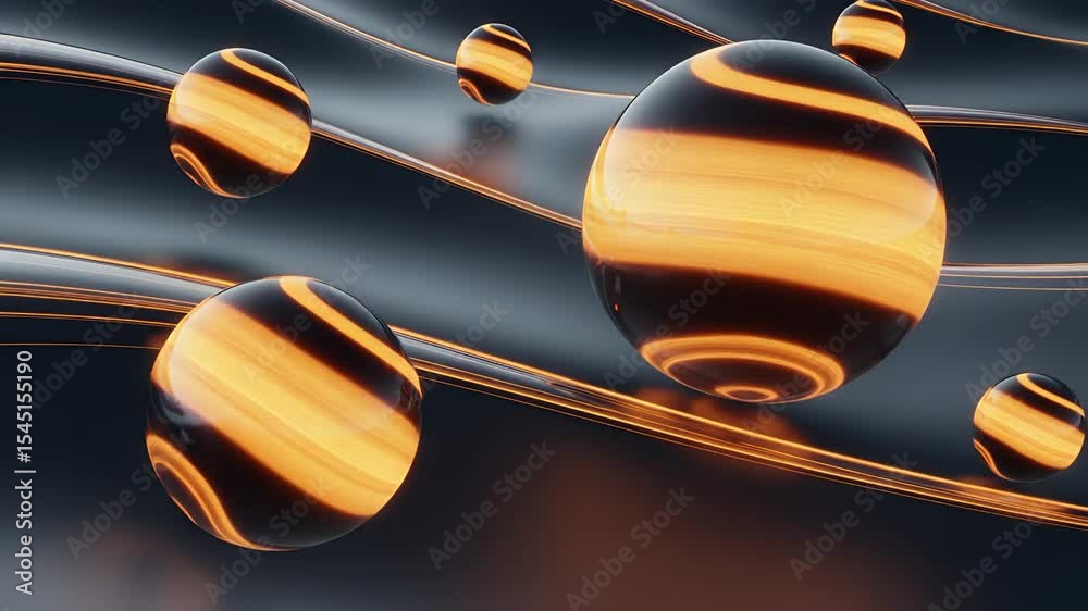 Poster abstract sphere art: a captivating digital rendering showcases spheres with intricate patterns, set 