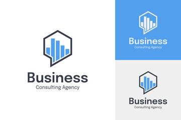 Business consulting agency logo design template vector illustration