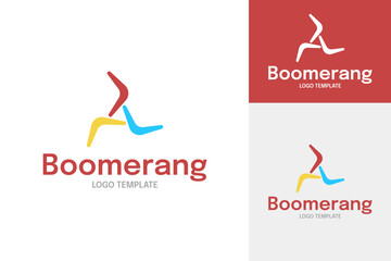 Boomerang logo design template vector illustration
