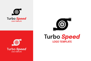 Automotive turbo speed logo design template vector illustration