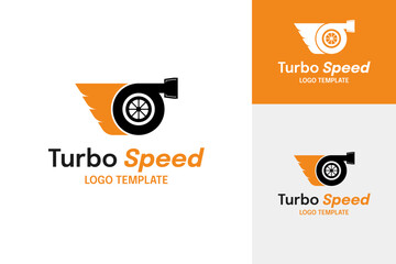 Turbo engine mechanic logo design template vector illustration