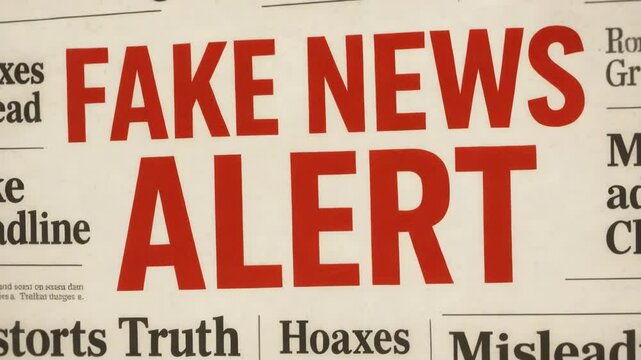An impactful graphic portraying the warning against fake news
