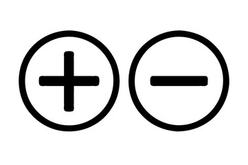 Obraz premium Plus Minus Icon Vector Add Subtract Symbol in Circle Design