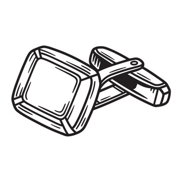 black and white cufflinks clip art preview