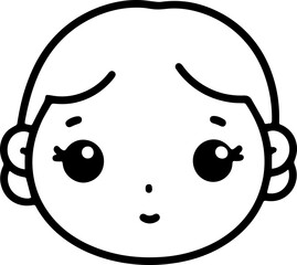 Obraz premium cute boy and girl baby head icon vector illustration 