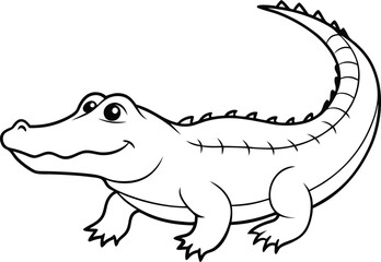 Vector illustration of a cartoon alligator