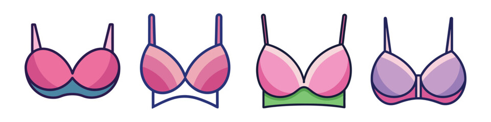 Bra lettle Flat Style Lingerie Vector Illustration
Bra Flat Style Intimate Wear Vector Illustration