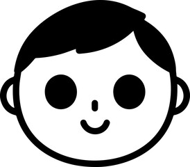 Fototapeta premium cute baby head vector illustration transparent 