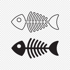 fishbone silhouette vector illustration