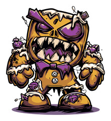 Fototapeta premium Angry Monster Character with Sweet Design for Fun Illustrations and Artwork