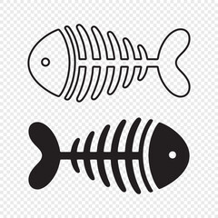 fishbone silhouette vector illustration