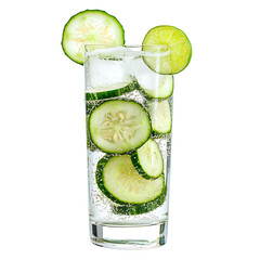 Refreshing Cucumber and Lime Infused Water in a Glass