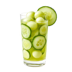 Refreshing Cucumber and Melon Infused Water in a Glass