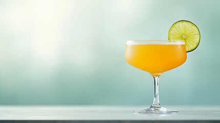 Refreshing Tropical Cocktail with Lime Slice Perfect for Summer Gatherings