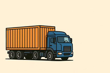 A container delivery truck is transporting cargo from the port to its destination.