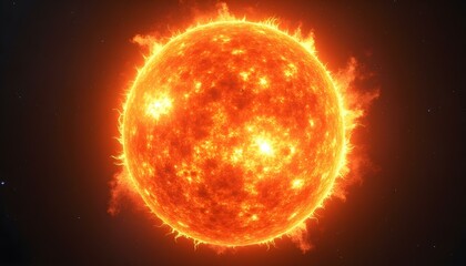 Burning Gas Star in Perpetual Flames – Fiery Celestial Body in Outer Space

