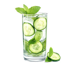 Refreshing Cucumber and Mint Water in a Glass