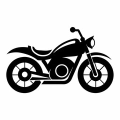Fototapeta premium Silhouette of a classic motorcycle isolated on white background