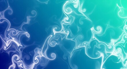 Naklejka premium Cool Abstract Swirls Blue Teal Smoke Gradient