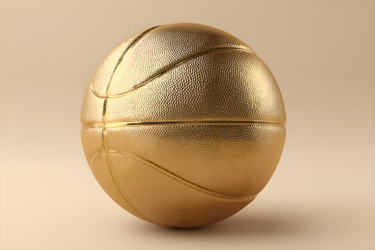 Golden basketball winning trophy celebrating championship victory
