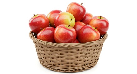 A Basket of Fresh, Ripe Red Apples