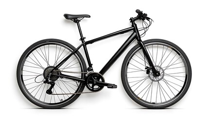 Obraz premium Sleek Black Hybrid Bicycle: A Perfect Ride for City and Trails