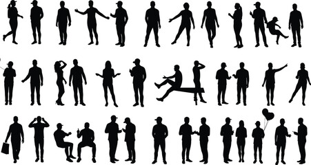 Diverse Human Silhouettes in Everyday Poses and Actions for Creative Illustration and Design